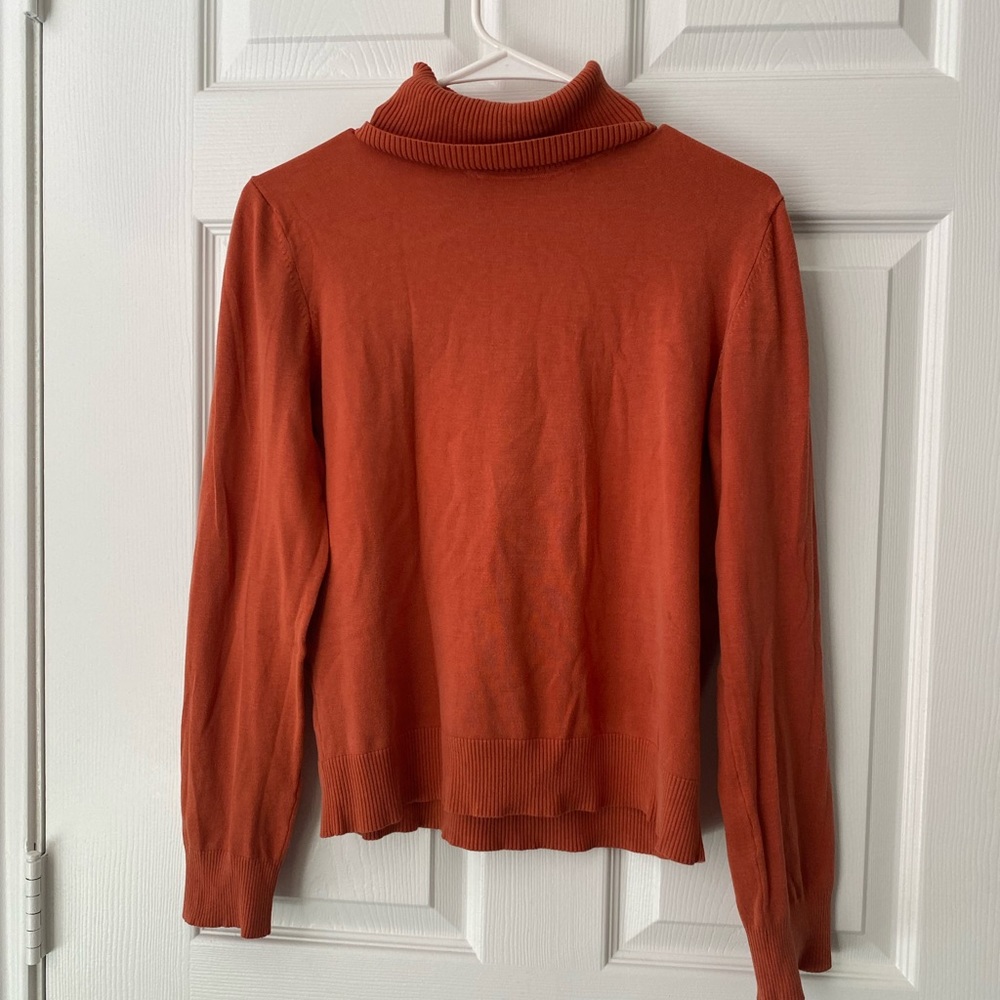 Burnt orange turtleneck. Size XL